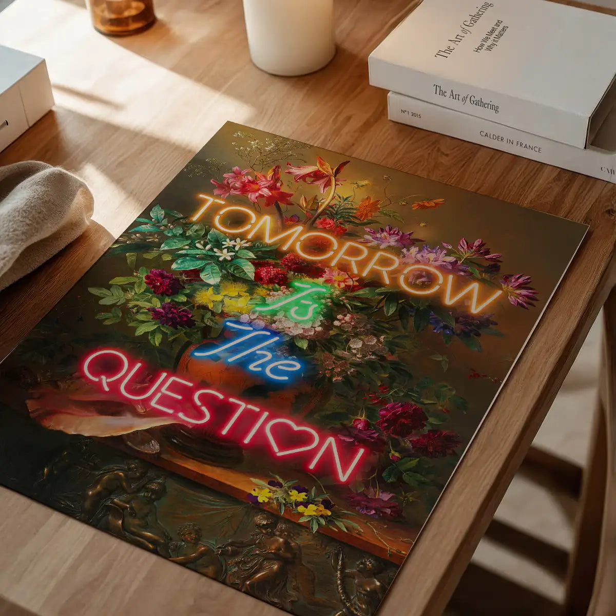 Tomorrow Is The Question Neon Quote Print
