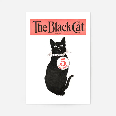 Black Cat Vintage Halloween Art Print