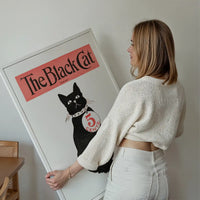 Black Cat Vintage Halloween Art Print