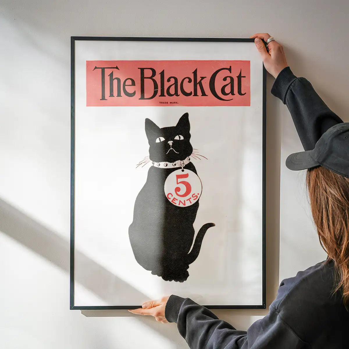 Black Cat Vintage Halloween Art Print