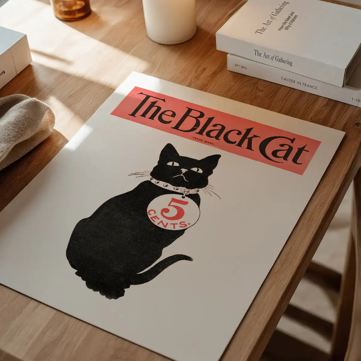 Black Cat Vintage Halloween Art Print