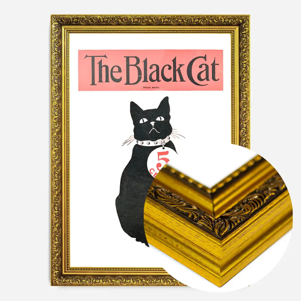 Black Cat Vintage Halloween Art Print