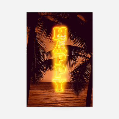 Happy Beach Neon Print