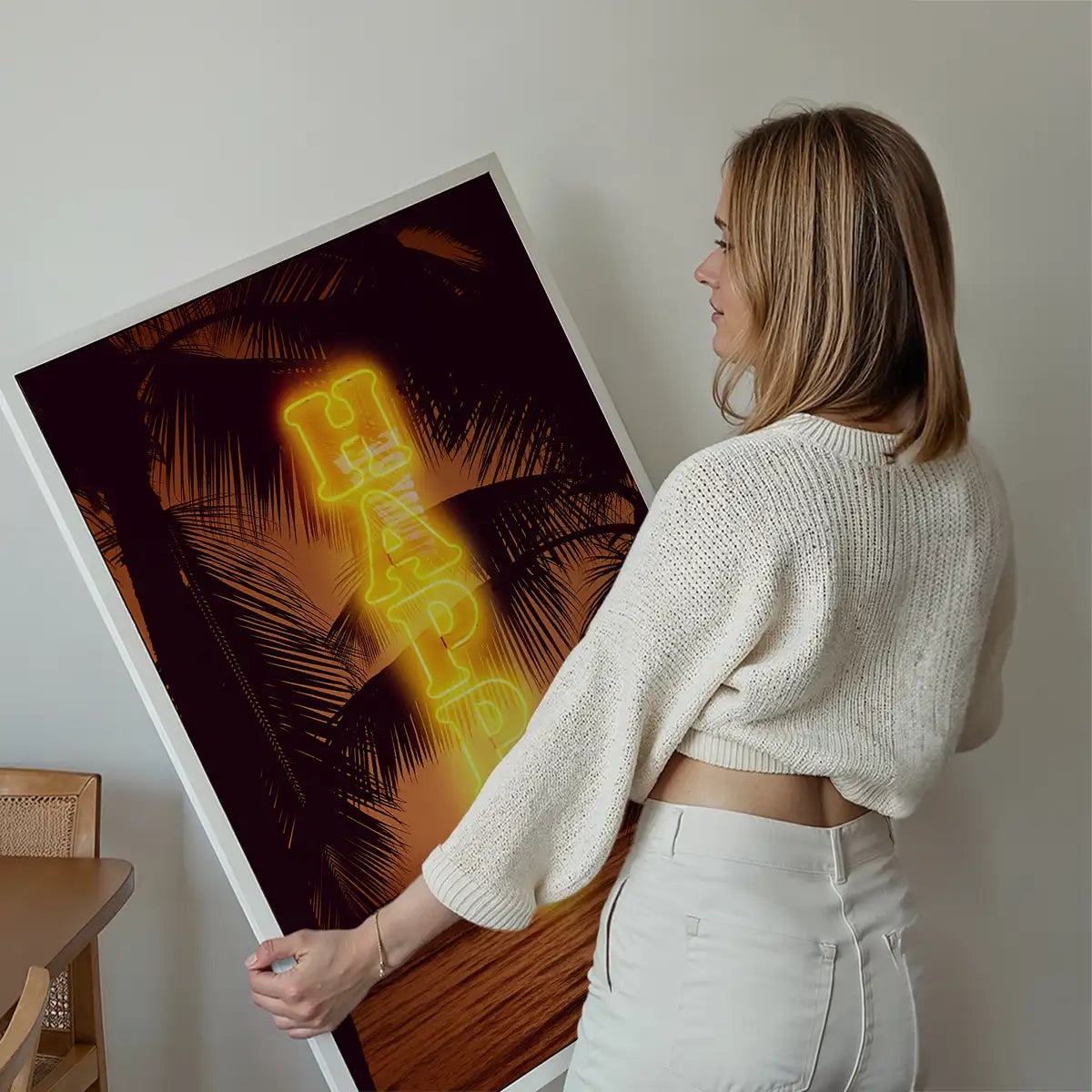 Happy Beach Neon Print