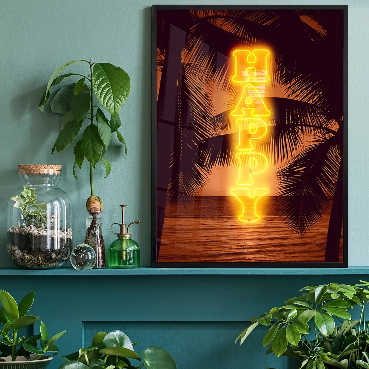 Happy Beach Neon Print