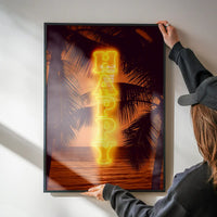 Happy Beach Neon Print