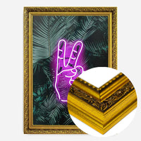 Peace Fingers Neon Tropical Art Print