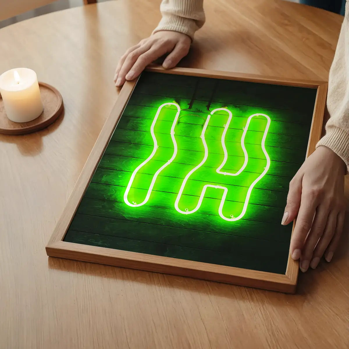 Hi Green Neon Art Print