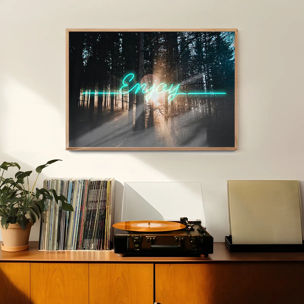 Enjoy Woodland Neon Print
