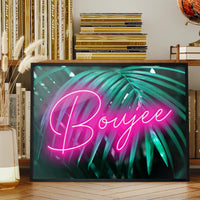 Boujee Neon Leaves Print