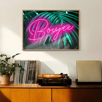 Boujee Neon Leaves Print