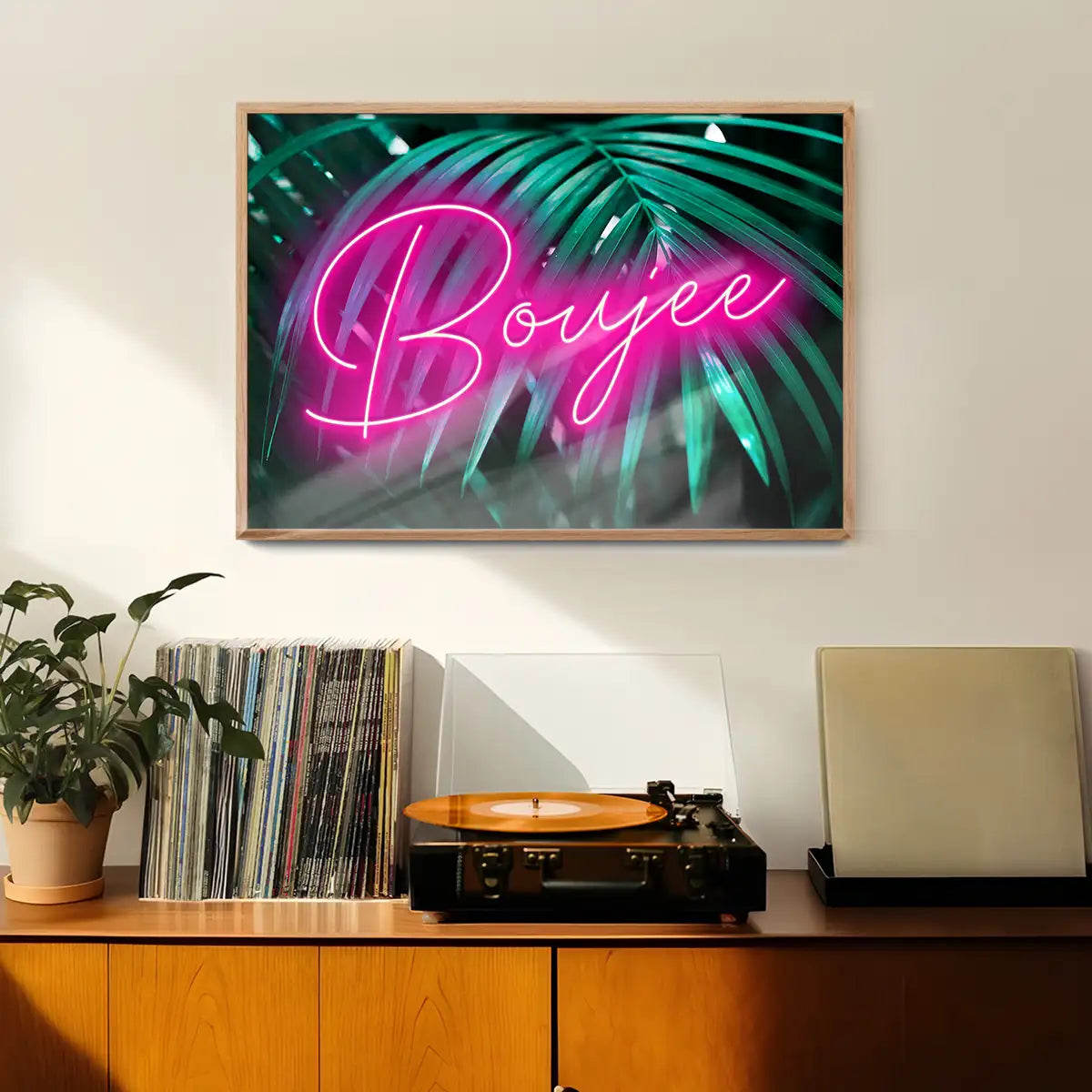 Boujee Neon Leaves Print