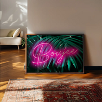Boujee Neon Leaves Print