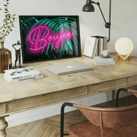 Boujee Neon Leaves Print