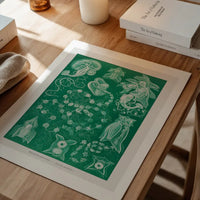 Algae Vintage Antique Green Print