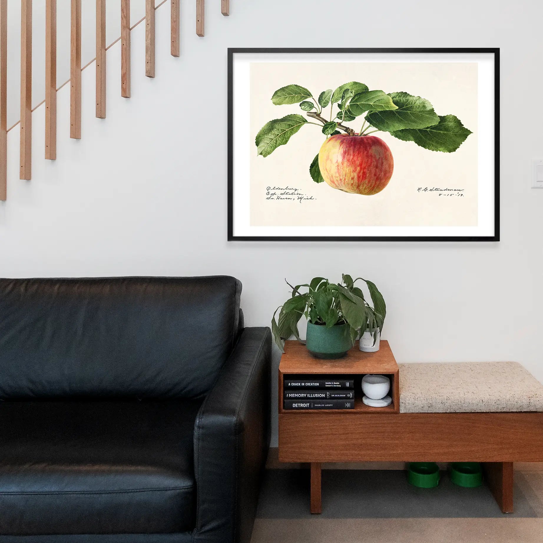 Apple Landscape Vintage Antique Print