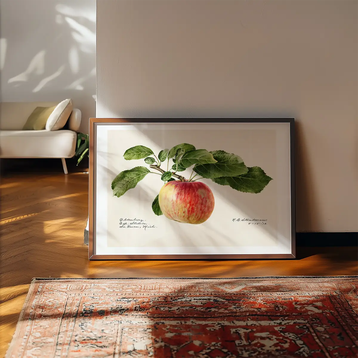 Apple Landscape Vintage Antique Print
