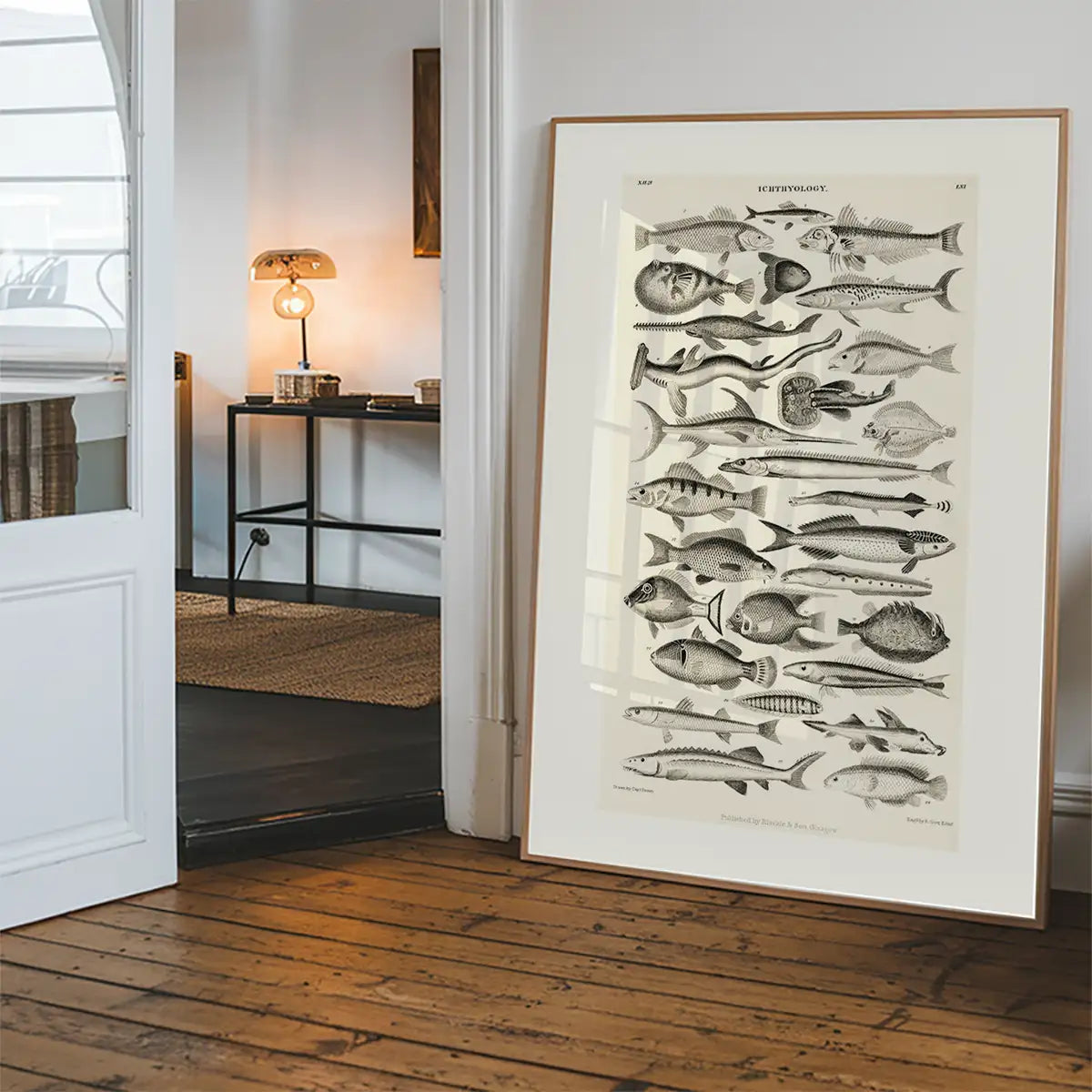 Fish Chart Vintage Antique Print