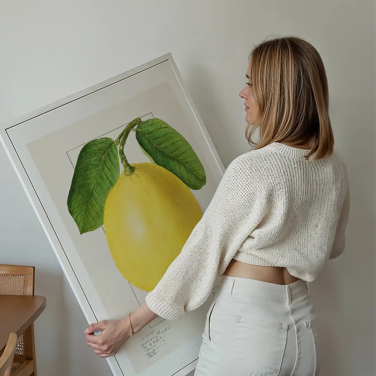 Large Lemon Vintage Antique Print