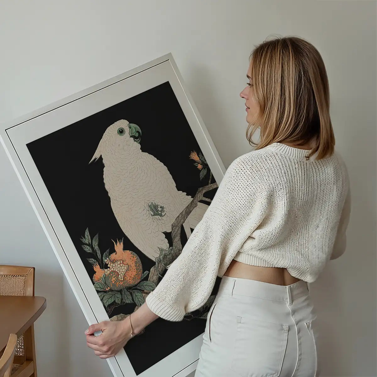 Cockatoo Parrot Antique Japanese Print