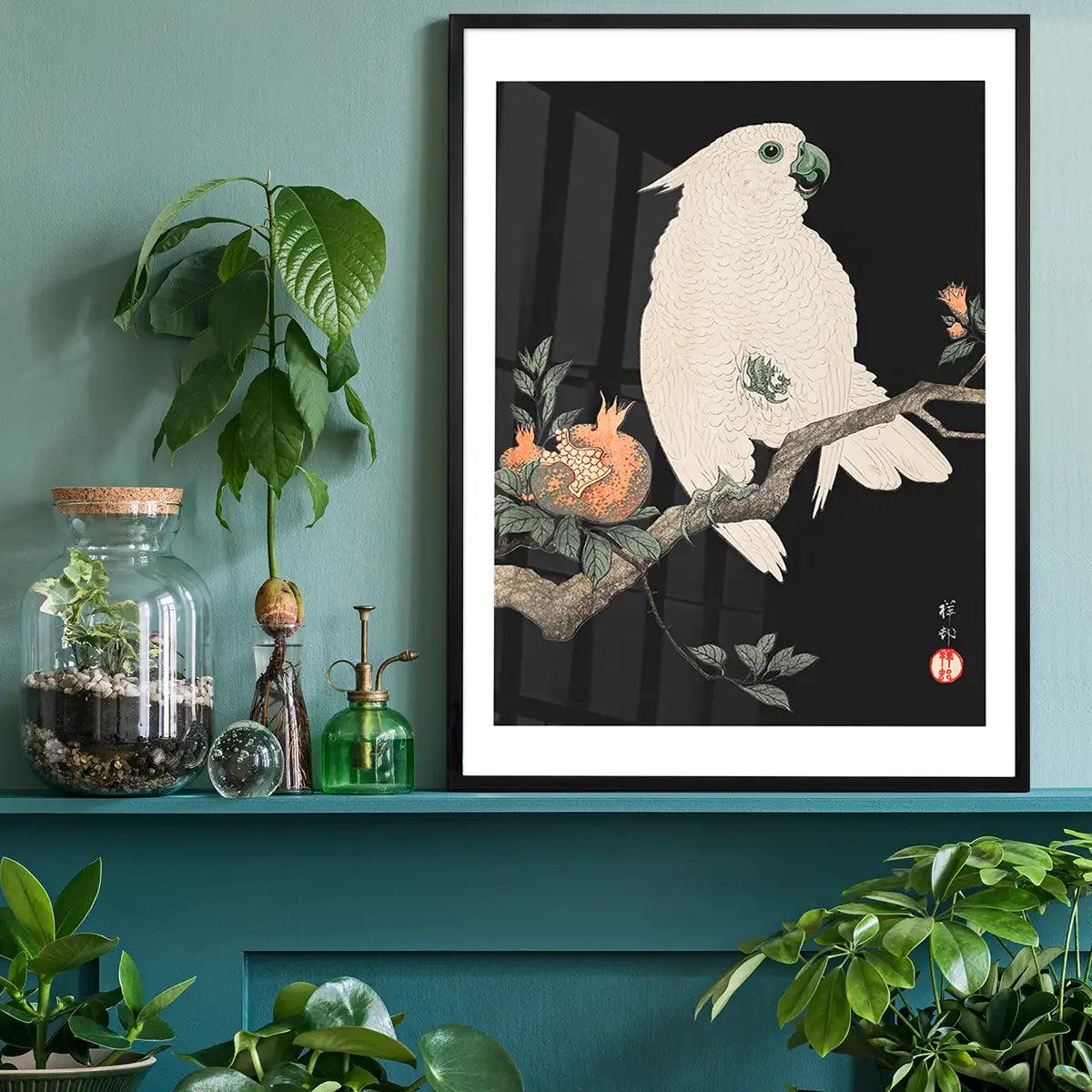 Cockatoo Parrot Antique Japanese Print