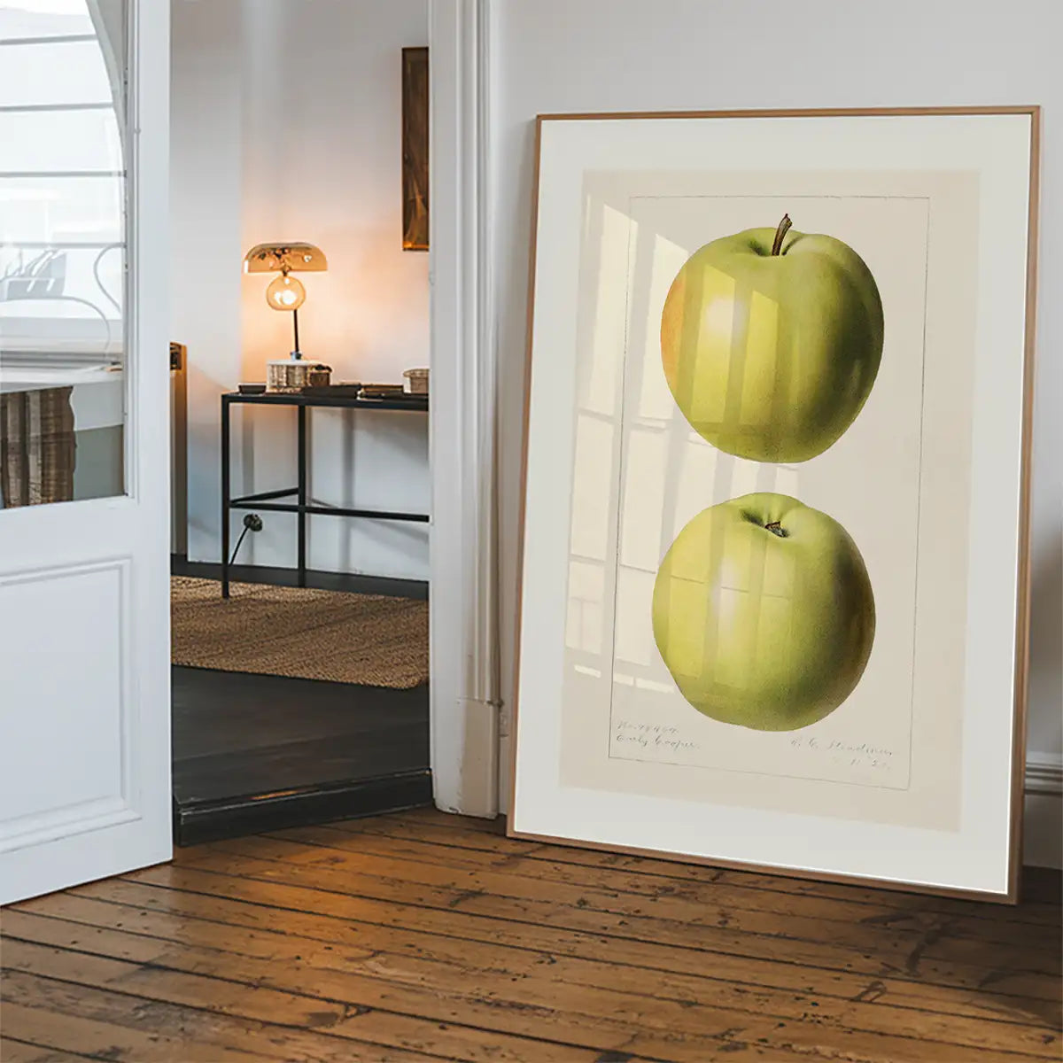 Two Apples Vintage Antique Print