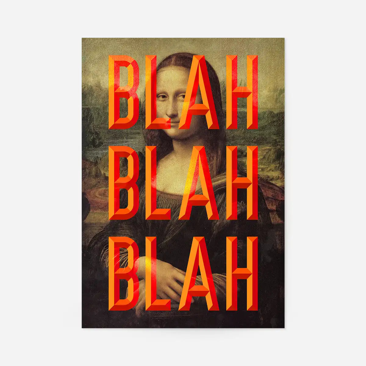 Orange Moaning Mona Blah Blah Blah Print