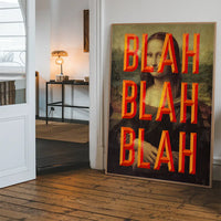 Orange Moaning Mona Blah Blah Blah Print