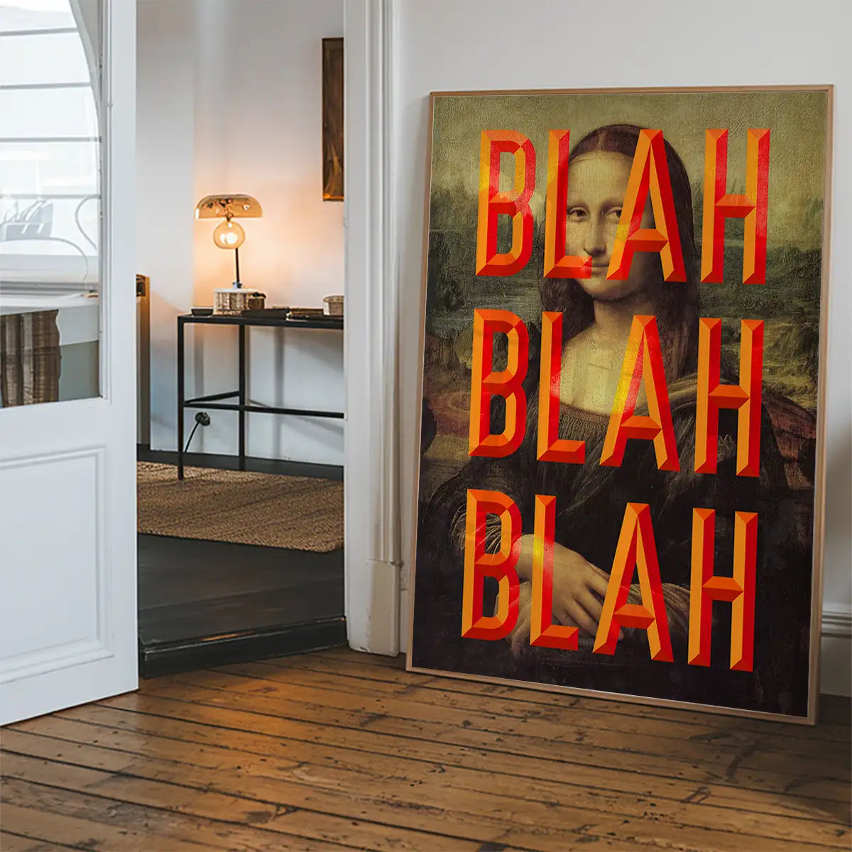Orange Moaning Mona Blah Blah Blah Print