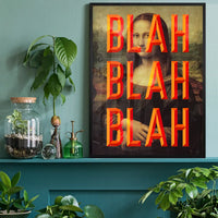 Orange Moaning Mona Blah Blah Blah Print