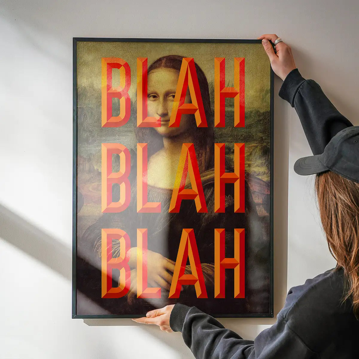 Orange Moaning Mona Blah Blah Blah Print