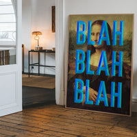Blue Moaning Mona Blah Blah Blah Print