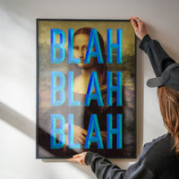 Blue Moaning Mona Blah Blah Blah Print