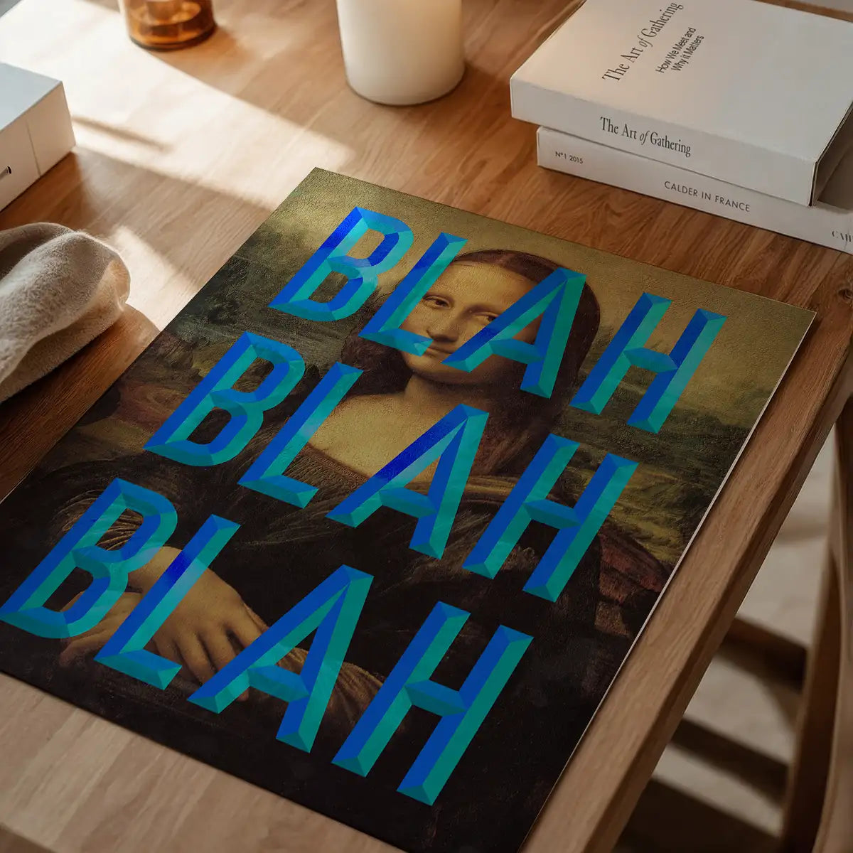 Blue Moaning Mona Blah Blah Blah Print