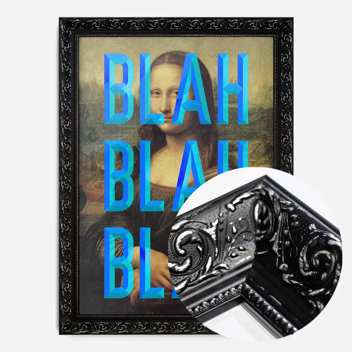 Blue Moaning Mona Blah Blah Blah Print