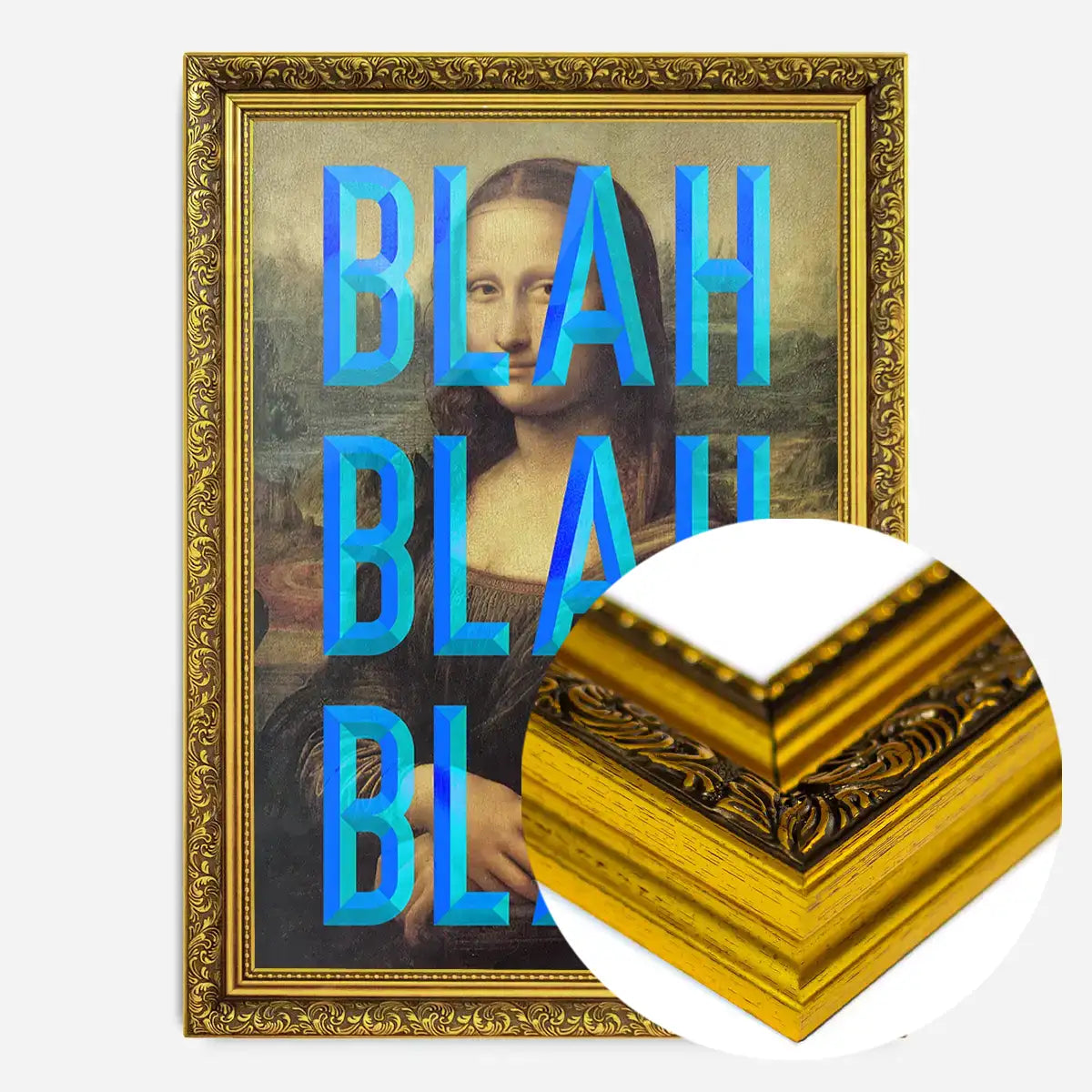 Blue Moaning Mona Blah Blah Blah Print