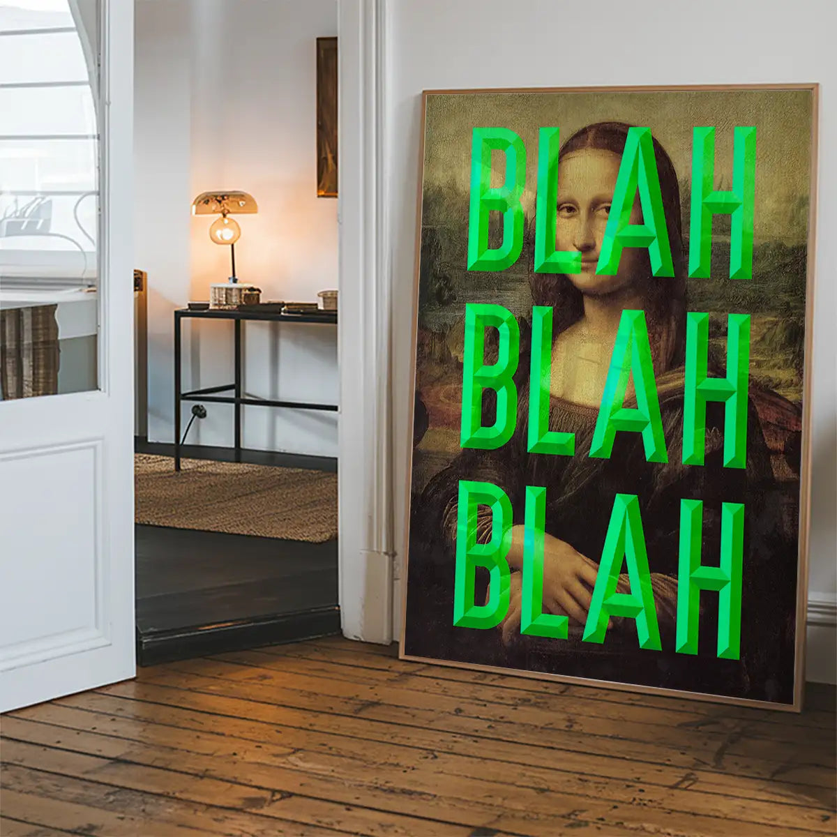 Green Moaning Mona Blah Blah Blah Print
