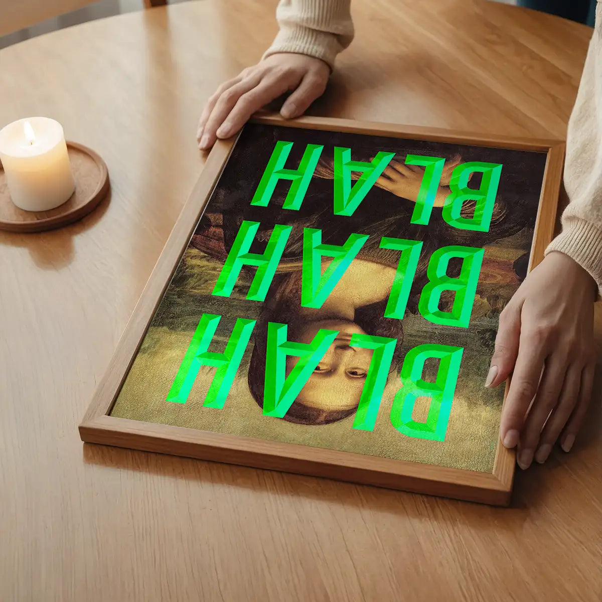 Green Moaning Mona Blah Blah Blah Print
