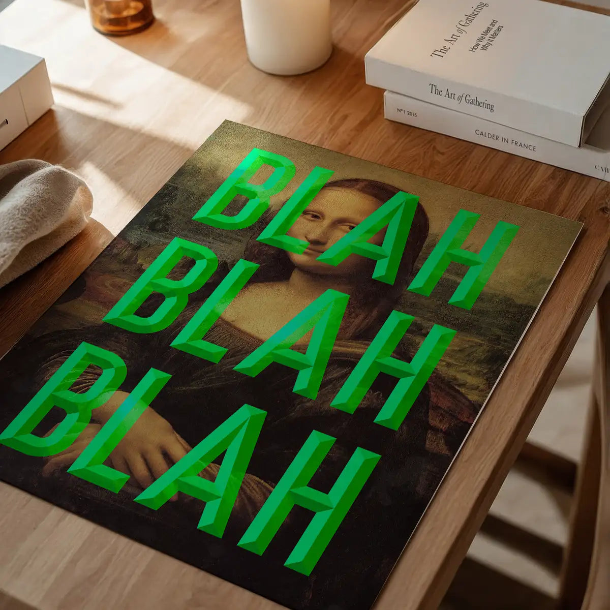 Green Moaning Mona Blah Blah Blah Print
