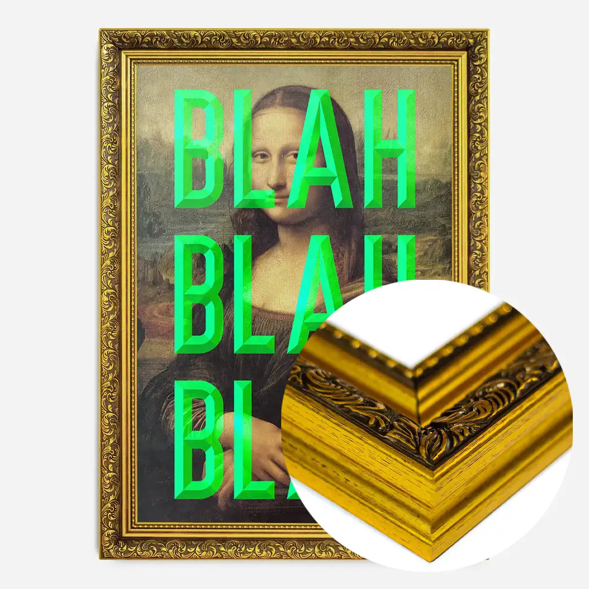 Green Moaning Mona Blah Blah Blah Print