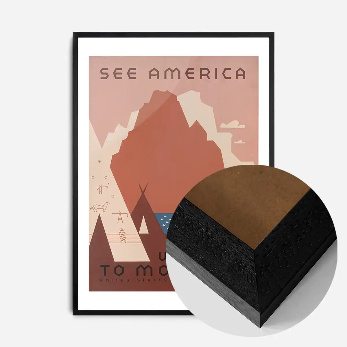 See America Montana Vintage Travel Tourism Poster Print