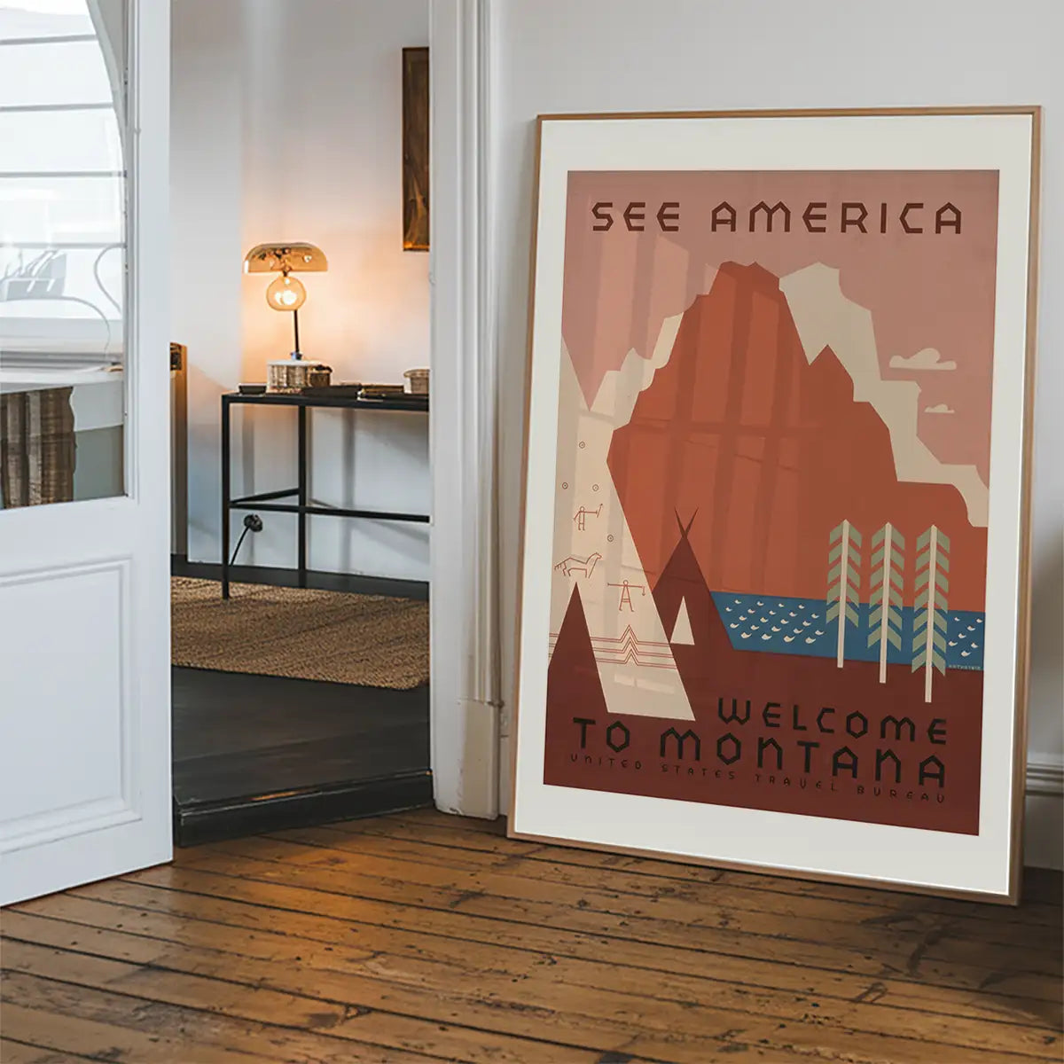 See America Montana Vintage Travel Tourism Poster Print