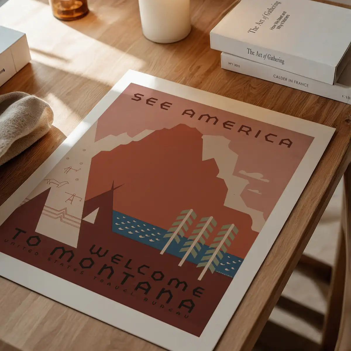 See America Montana Vintage Travel Tourism Poster Print