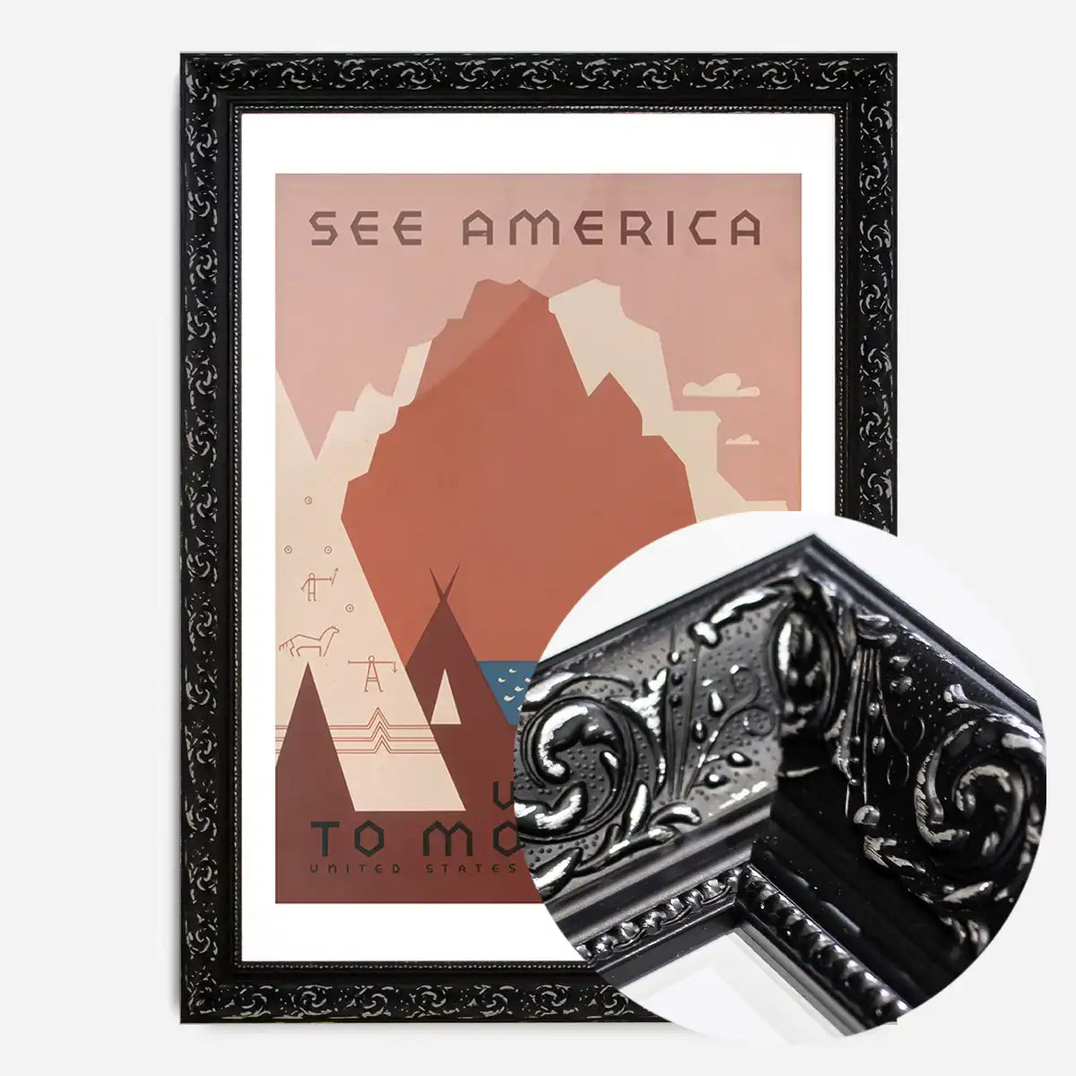 See America Montana Vintage Travel Tourism Poster Print