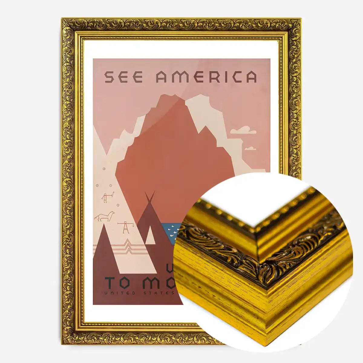 See America Montana Vintage Travel Tourism Poster Print