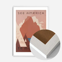 See America Montana Vintage Travel Tourism Poster Print