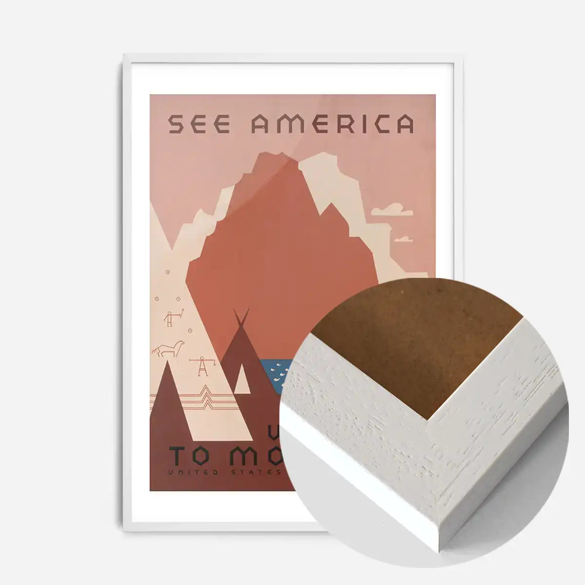 See America Montana Vintage Travel Tourism Poster Print