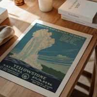 Yellowstone National Park Vintage Travel Tourism Poster Print