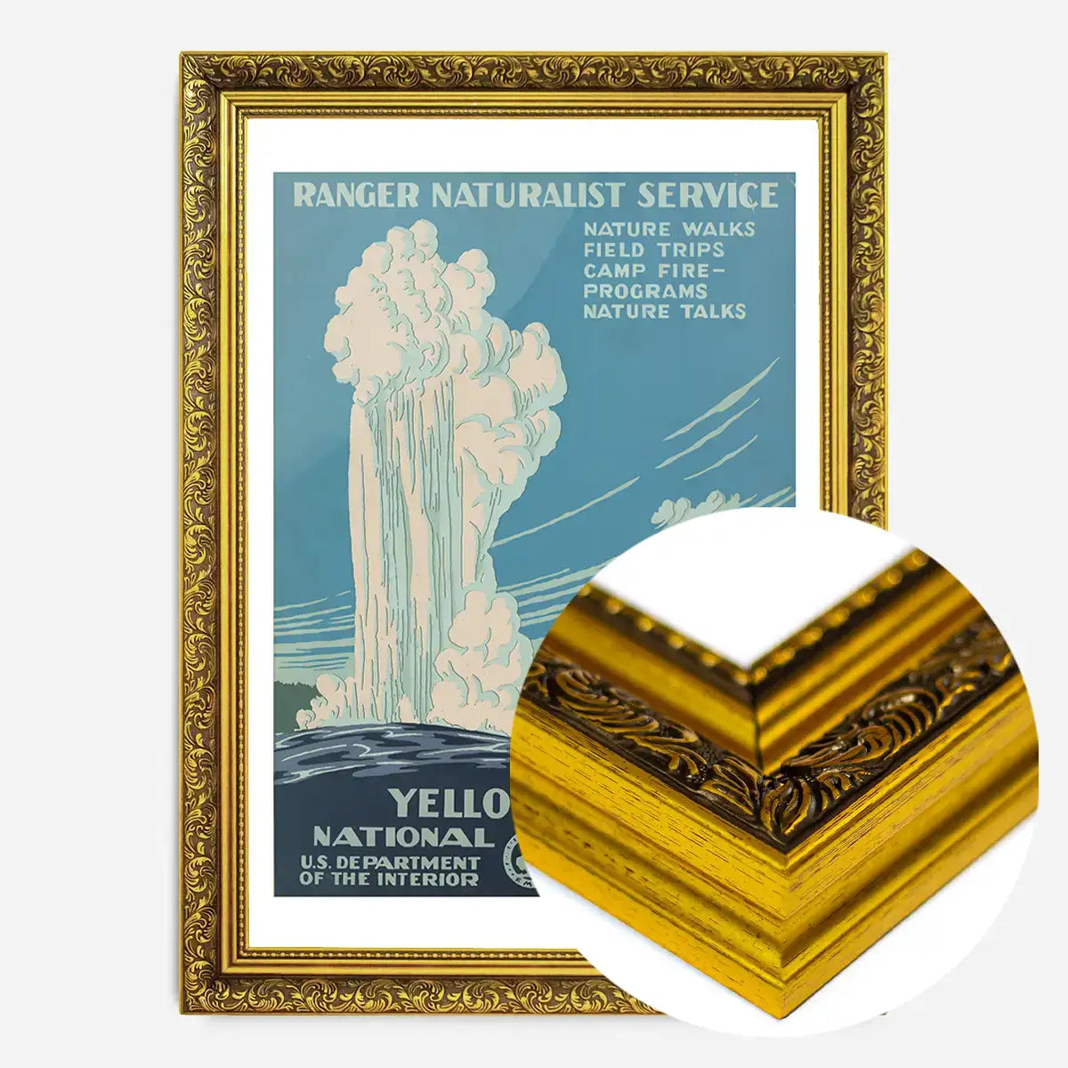 Yellowstone National Park Vintage Travel Tourism Poster Print