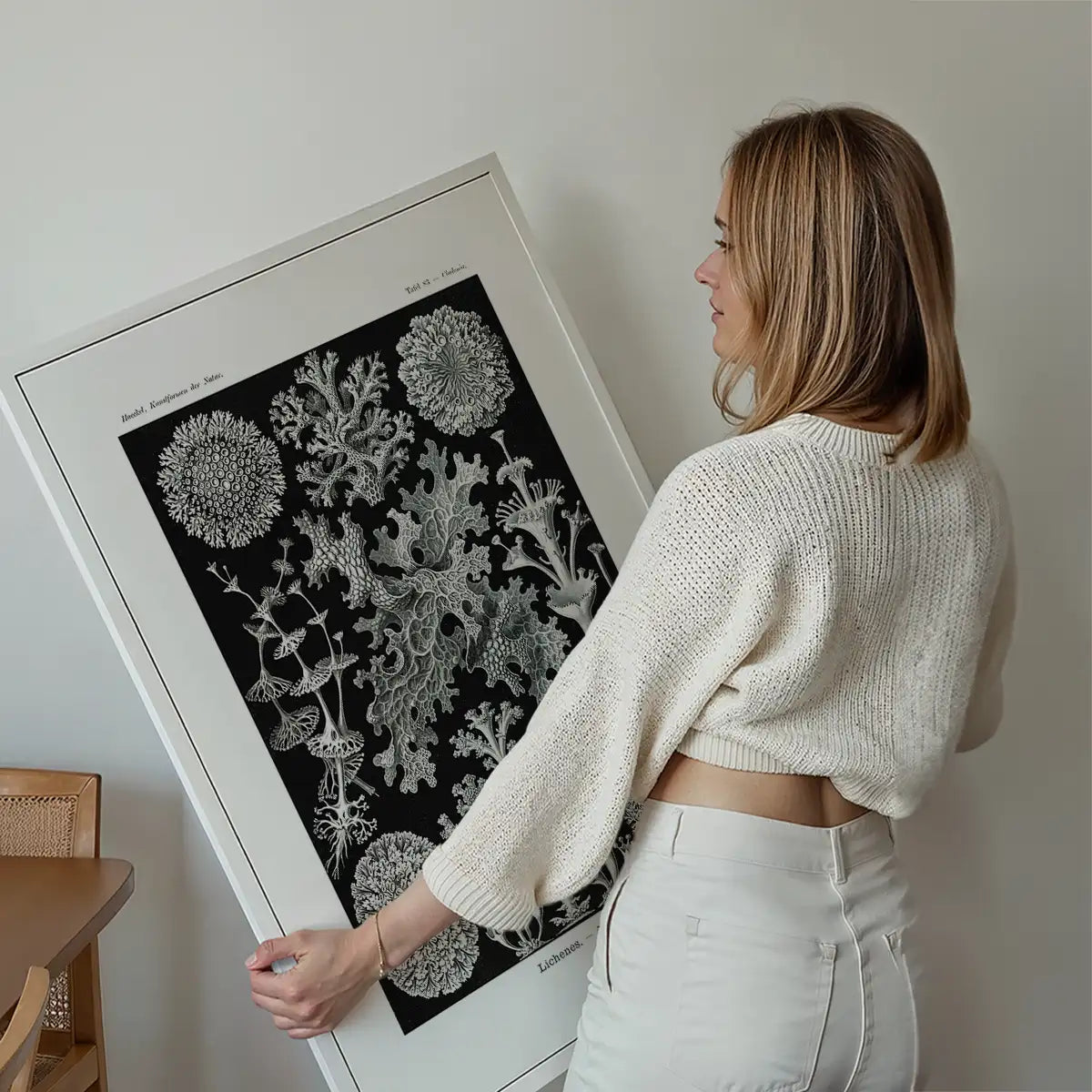Lichens Black and White Vintage Antique Print